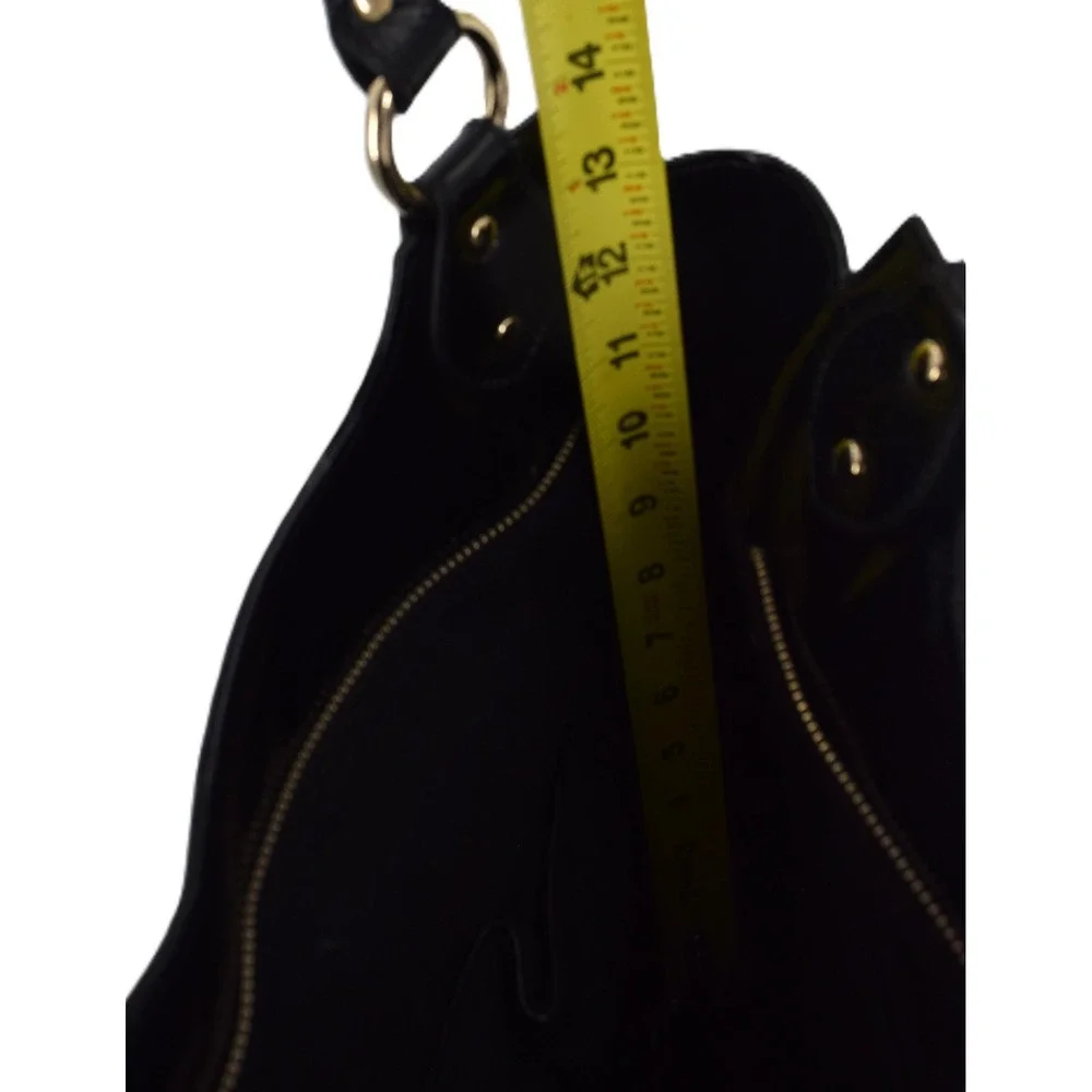 Charles David Hobo Bag Womens Large Black Patent Leather EUC Gold Hardware